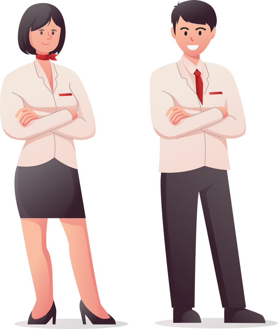 character in uniform air hostess , receptionist