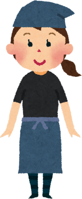 Illustration of a Smiling Izakaya Waitress with Apron